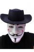 Siyah Renkli Delikli Çocuk Boy Vendetta Şapkası ve Vendetta Maskesi ( )