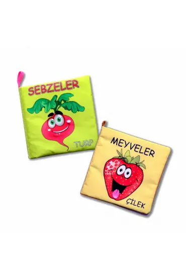  247 2 Kitap  Meyveler ve Sebzeler Kumaş Sessiz Kitap