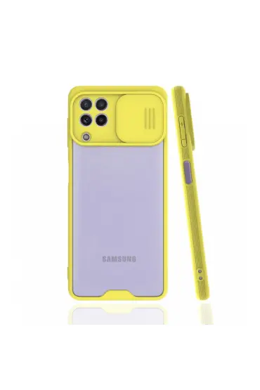  942 Samsung Galaxy A22 Kılıf Platin Kamera Koruma Silikon - Ürün Rengi : Lila