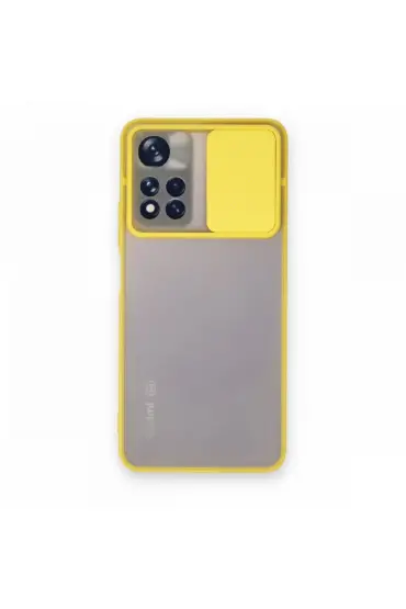  942 Xiaomi Redmi Note 11t Kılıf Palm Buzlu Kamera Sürgülü Silikon - Ürün Rengi : Yeşil
