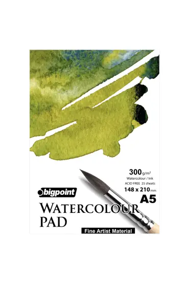 Bigpoint A5 Suluboya Blok 300 Gram - 25 Yaprak (Watercolour Pad) x 3 Adet