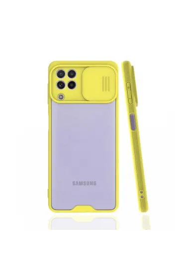  942 Samsung Galaxy M32 Kılıf Platin Kamera Koruma Silikon - Ürün Rengi : Lacivert
