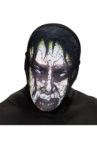 Kafaya Tam Geçmeli Bez Zombie Maskesi - Streç Korku Maskesi - 3D Baskılı Maske Model 6 ( )