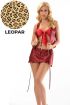  946 Leopar Saten Babydoll Şortlu Takım