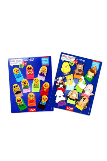  247 2 Set - 20 Parça  Emojiler ve Evcil Hayvanlar Parmak Kukla