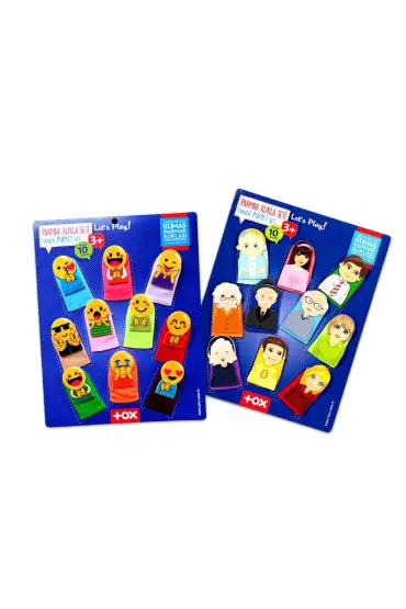  247 2 Set - 20 Parça  Emojiler ve Aile Bireyleri Parmak Kukla