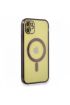  942 İphone 12 Kılıf Magneticsafe Lazer Silikon - Ürün Rengi : Gold