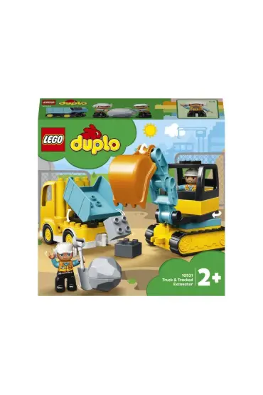  193 10931 Lego Duplo - Town Kamyon ve Paletli Kazıcı 20 parça +2 yaş