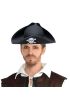 Siyah Renk Korsan Armalı Kaptan Jack Sparrow Korsan Denizci Şapkası ( )