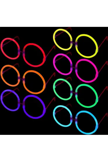 Glow Stick Parti Gözlüğü Glow Partisi Yuvarlak Şekilli Fosforlu Gözlük 6 Adet ( )