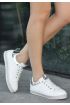  943 Beyaz Rugan Bağcıklı Spor Ayakkabı