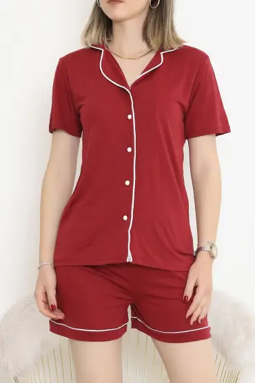  275 Şortlu Pijama Takımı Bordo