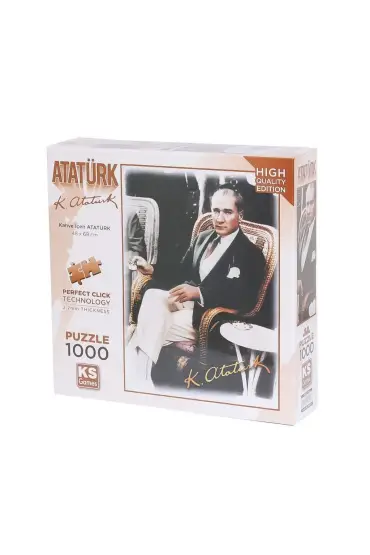  193 20727 Kahve İçen Atatürk 1000 Parça Puzzle -KS Puzzle