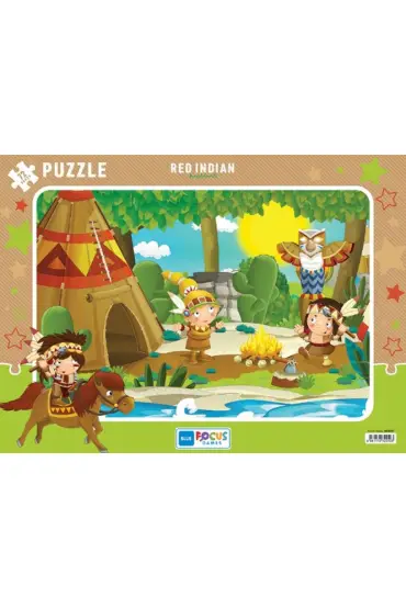 Blue Focus Red Indian (Kızılderili) - Puzzle 72 Parça