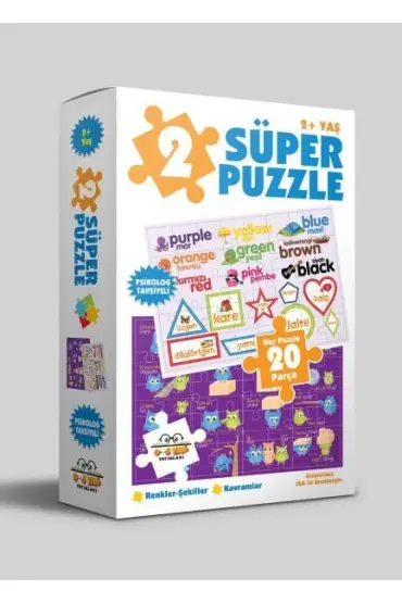 2 Süper Puzzle - Renkler - Şekiller - Kavramlar 2+ Yaş