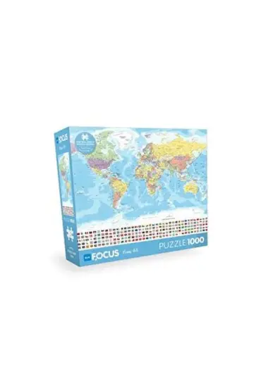 Blue Focus 1000 Parça - World Map (dünya Haritası)