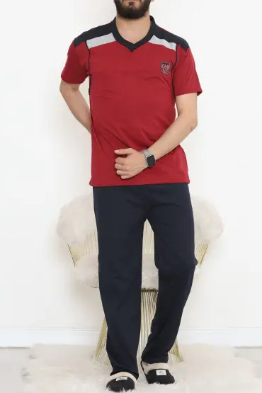  275 Erkek Pijama Takımı Bordo