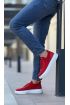  946 Özel Örme Triko Tarz Kırmızı Beyaz Renk Spor Ayakkabı