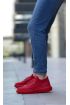  946 Özel Örme Triko Tarz Kırmızı Renk Spor Ayakkabı