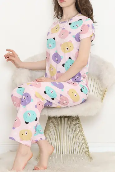  275 Desenli Pijama Takımı Lilapembe