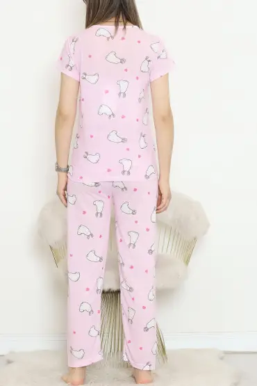 Desenli Pijama Takımı Beyazpembe - 130.1287.