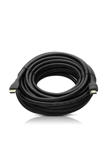  192 PLASTİK DÜZ SİYAH 10 METRE GOLD POŞETLİ HDMI KABLO (4172)