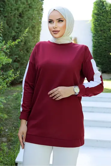  275 Şeritli Tunik Bordo