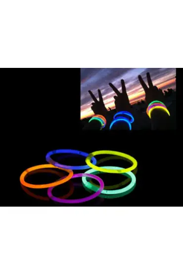  174 10 Adet Glow Stick Bracelet Fosforlu Kırılan Çubuk Bileklik