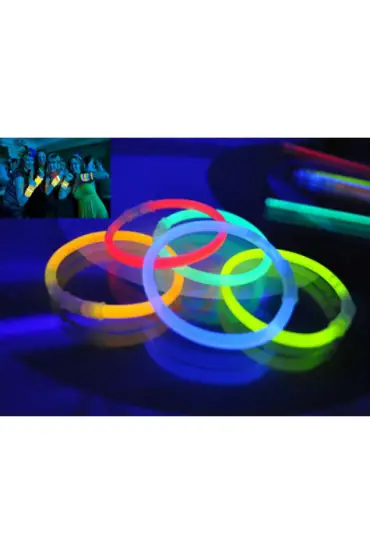  174 10 Adet Glow Stick Bracelet Fosforlu Kırılan Çubuk Bileklik