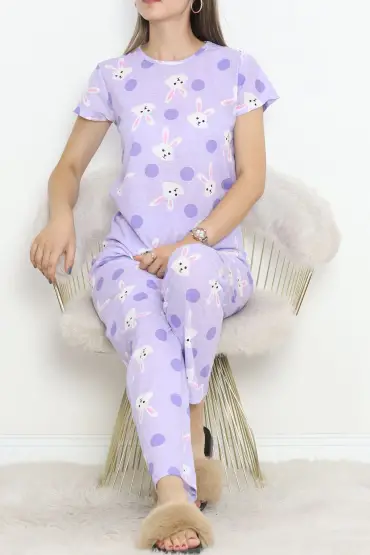 Desenli Pijama Takımı Açıklila - 130.1287.