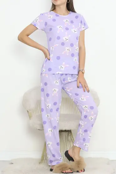 Desenli Pijama Takımı Açıklila - 130.1287.