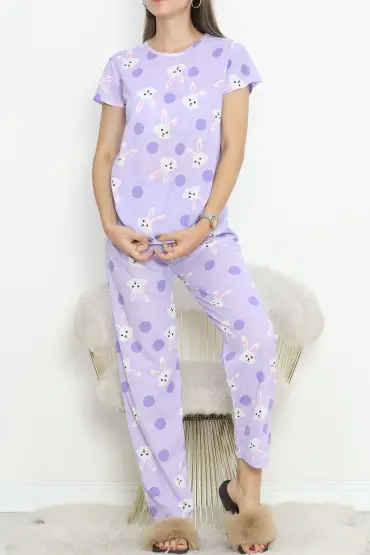 Desenli Pijama Takımı Açıklila - 130.1287.