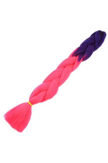 Afro Örgülük Sentetik Renk Geçişli Saç 100 Gr. / Mor / Neon Pembe /  ( 175)