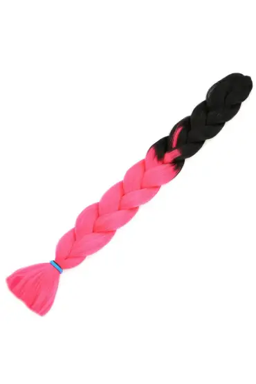 Afro Örgülük Sentetik Renk Geçişli Saç 100 Gr. / Siyah / Neon Pembe  /  ( 175)