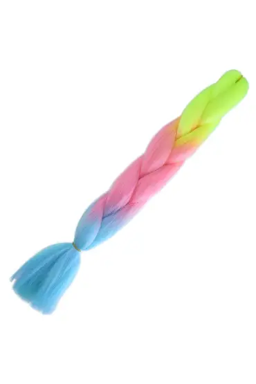 Afro Örgülük Renk Geçişli Sentetik Saç 100 Gr. / Neon Sarı / Pembe / Açık Mavi /  ( 175)