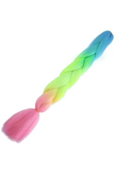 Afro Örgülük Renk Geçişli Sentetik Saç 100 Gr. / Açık Mavi / Neon Sarı / Pembe /  ( 175)