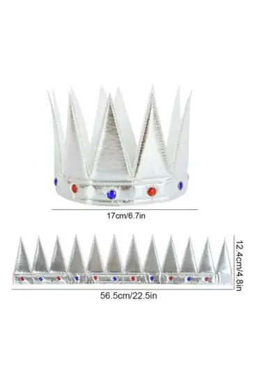 Yumuşak Gümüş Kral Tacı 55 cm