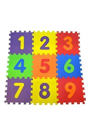 9 Parça Büyük Boy Rakamlı Sayılı Sünger Yapılı Oyun Karosu Yer Matı Puzzle Yapboz Turk-68803