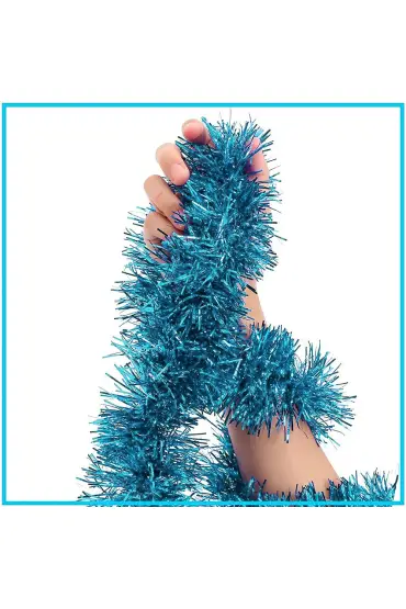 Parti İçin Sim Süs 2 Metre Uzunluk 6 cm Genişlik Açık Mavi Renk İthal