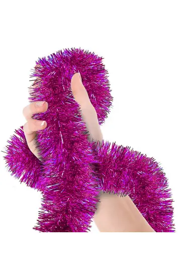 Parti İçin Sim Süs 2 Metre Uzunluk 6 cm Genişlik Fuşya Renk İthal