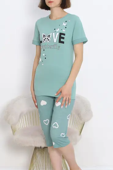 Kaprili Pijama Takımı Mintyeşili