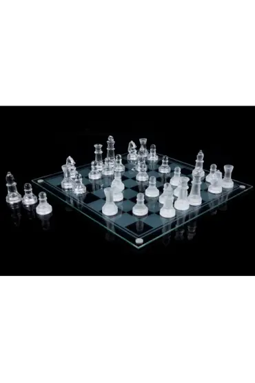 Glass Chess Cam Satranç Takımı (25 cm x 25 cm)