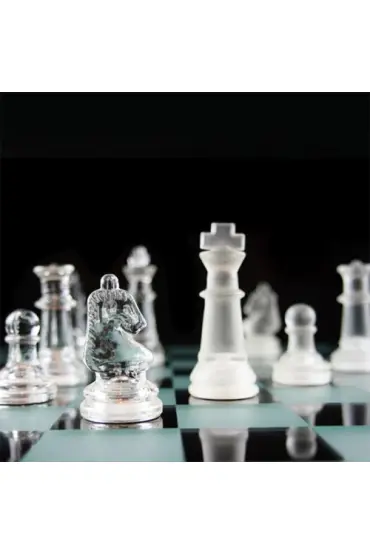 Glass Chess Cam Satranç Takımı (25 cm x 25 cm)