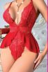 Night Light Kadın Kırmızı Zincir Detaylı Bodysuit 3597