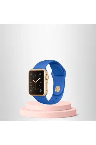 Apple Watch 38 40 41mm/S  A Kalite Kordon Kayış Bileklik Klasik Kaliteli Silikon Kordon LACİVERT