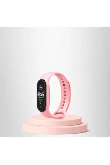 Mi Band 3-4 Uyumlu  Silikon Kordon M3-M4 Uyumlu AÇIK PEMBE