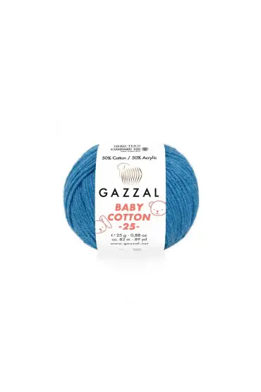 Gazzal Baby Cotton 25 El Örgü İpi Kot Mavi 3431