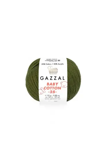 Gazzal Baby Cotton 25 El Örgü İpi Avokado 3463