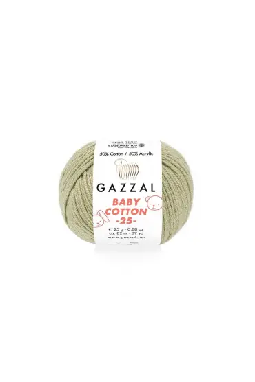 Gazzal Baby Cotton 25 El Örgü İpi Açık Yeşil 3464