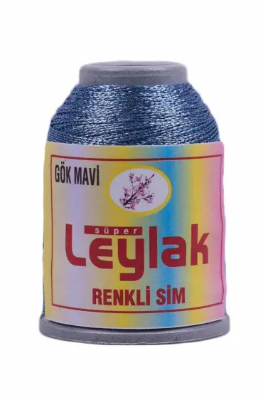 Leylak Renkli Sim İpliği Gök Mavi